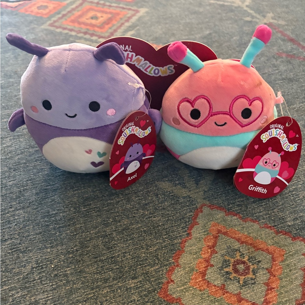 Squishmallows Axel and Griffith Plush Set - Purple and Pink Delight